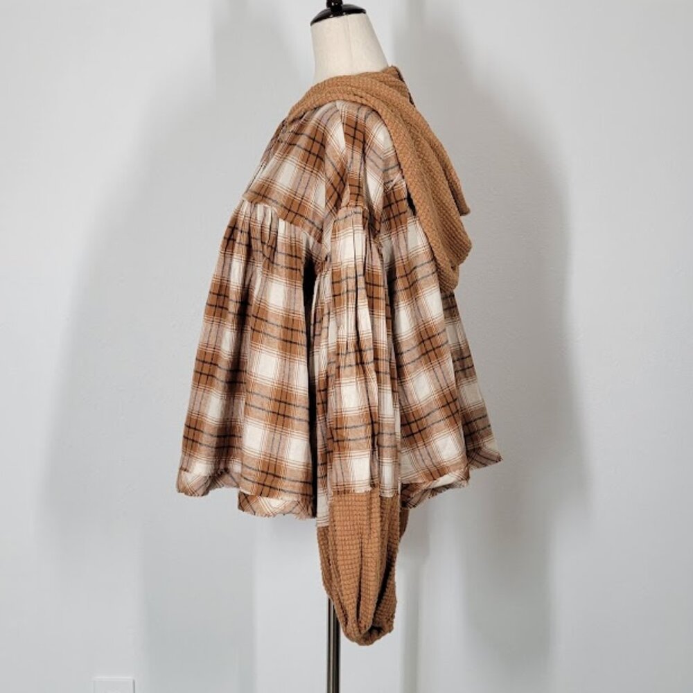 MISS ME  hooded plaid crop top Sz M NEW - Picture 4 of 12